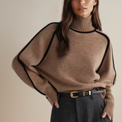 Slim Fit Turtleneck Knit Sweater Solid Color Everyday