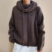 Ylliana Cozy Turtleneck Hoodie for Ultimate Comfort and Style Brown