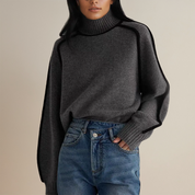 Slim Fit Turtleneck Knit Sweater Solid Color Everyday