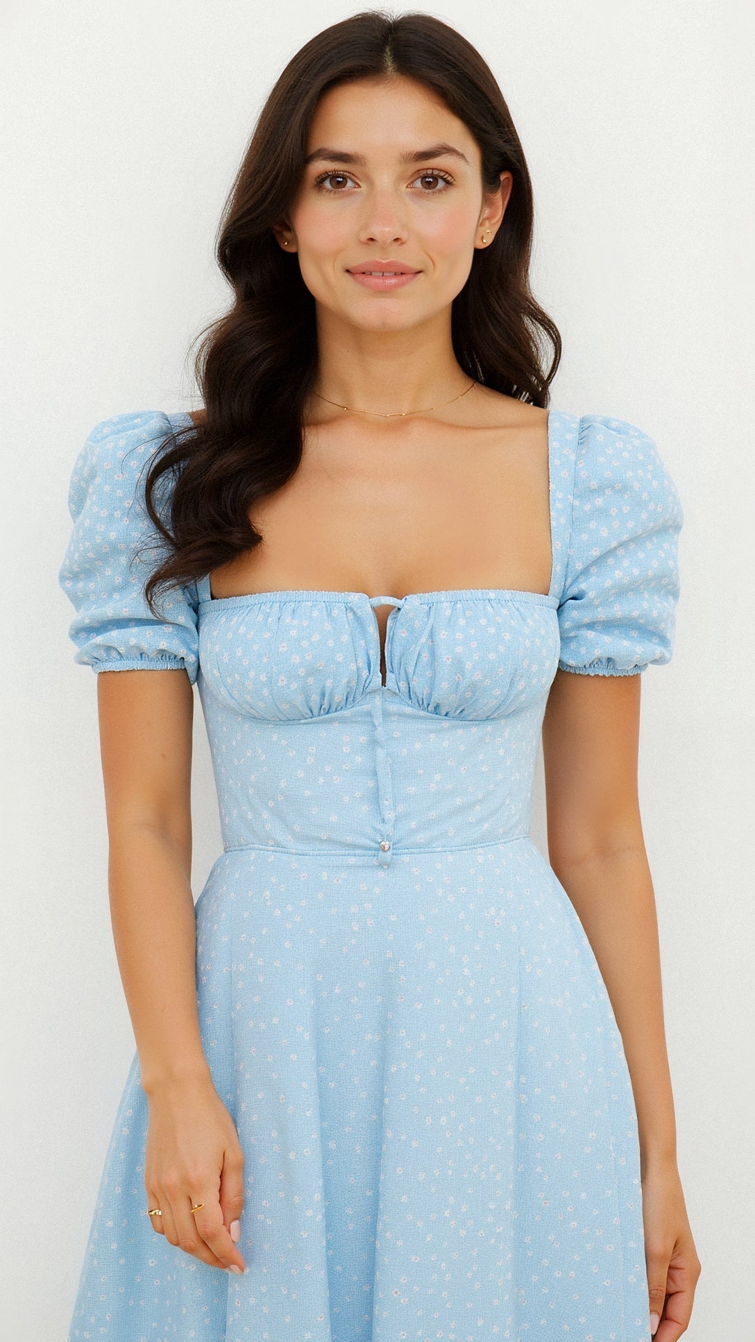 Square Neckline Daniela Midi Dress