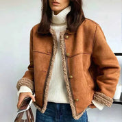 Plush Shearling Jacket With Cozy Lining And Silhouette - New Family Finds