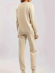 Neutral Knit Two Piece Set With Long Sleeves For Everyday - New Family Finds