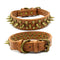 Retro Spiked Dog Collar – PU Leather Adjustable Collar for Large Dogs Brown