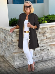 Gathered Back Cotton Shirt Jacket With Flowy Swing Casual - New Family Finds