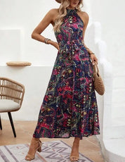 Philine - Retro Halterneck Maxi Dress
