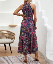 Philine - Retro Halterneck Maxi Dress