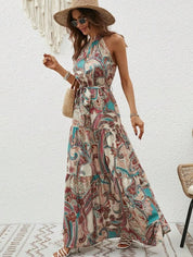 Philine - Retro Halterneck Maxi Dress