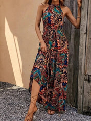 Philine - Retro Halterneck Maxi Dress