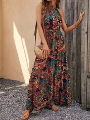 Philine - Retro Halterneck Maxi Dress