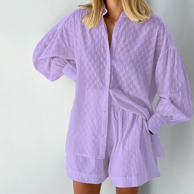 Esther Top and Shorts Ensemble Purple