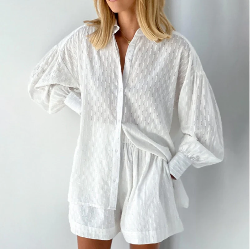Esther Top and Shorts Ensemble White