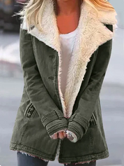 Susanne - Women's Cozy Thermal Jacket - Fashionable and Insulated Army Green