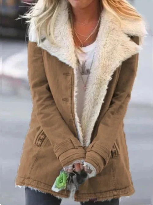 Susanne - Women's Cozy Thermal Jacket - Fashionable and Insulated Khaki