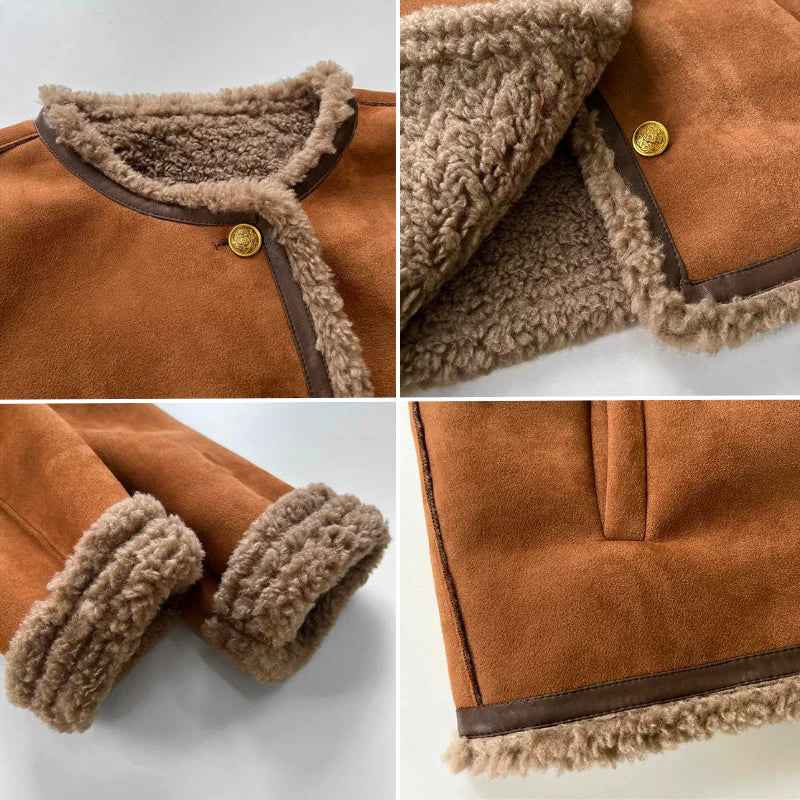 Plush Shearling Jacket With Cozy Lining And Silhouette - New Family Finds