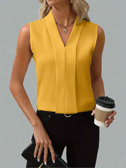 Elegant Sleeveless V-Neck Blouse for Women Lightweight