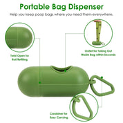 Pooper Scooper Kit – Long Handle Rake & Bin with Bags for Dog Waste