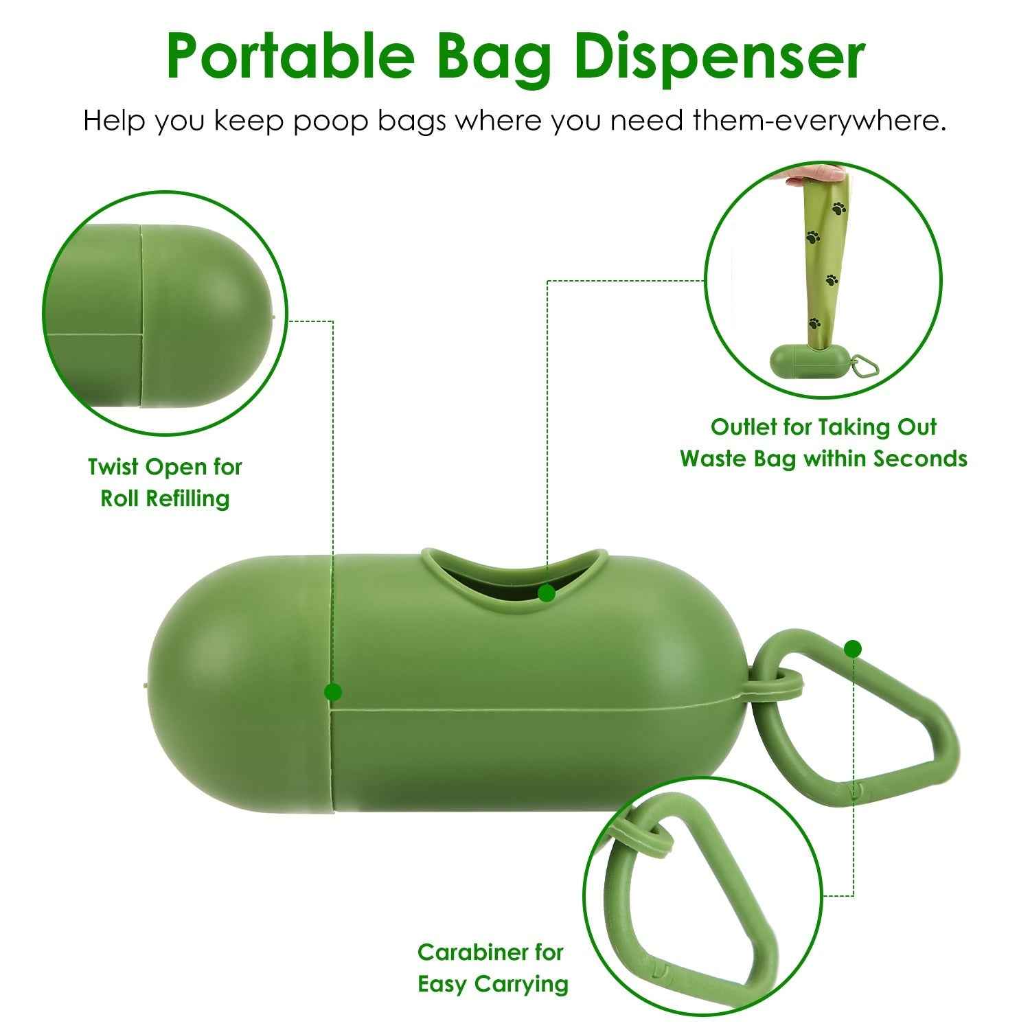 Pooper Scooper Kit – Long Handle Rake & Bin with Bags for Dog Waste