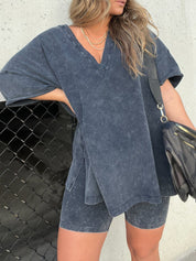 Amarra Relaxed T-Shirt and Shorts Set for Ultimate Comfort Grey