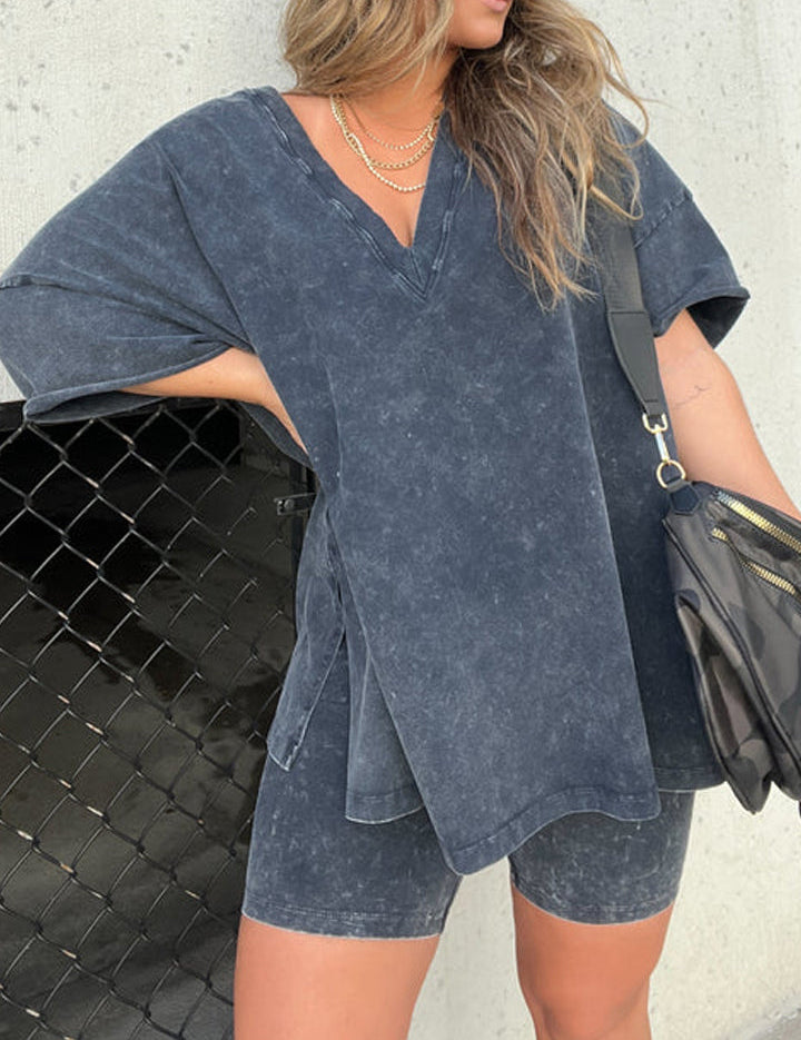 Amarra Relaxed T-Shirt and Shorts Set for Ultimate Comfort Grey