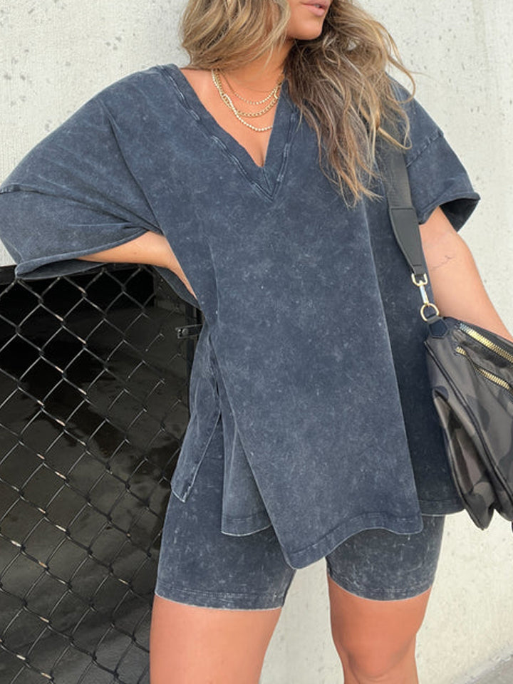 Amarra Relaxed T-Shirt and Shorts Set for Ultimate Comfort Grey