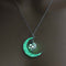 Glowing Pendant Necklace – Luminous Silver Chain Jewelry for Women NY348 Yellow green