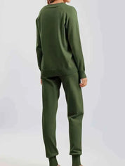 Neutral Knit Two Piece Set With Long Sleeves For Everyday - New Family Finds