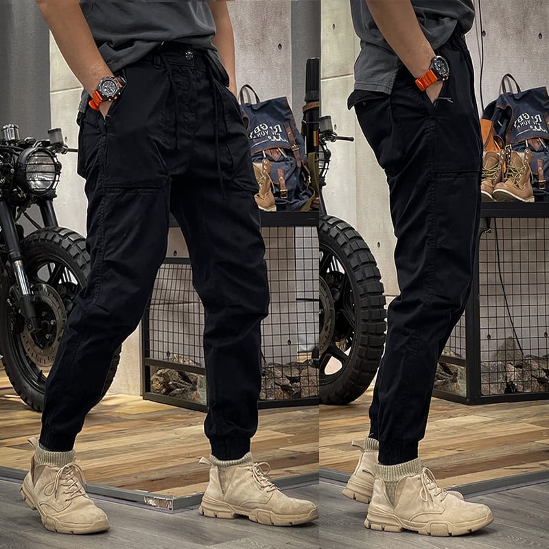 Victor - Flexible Cargo Trousers Black