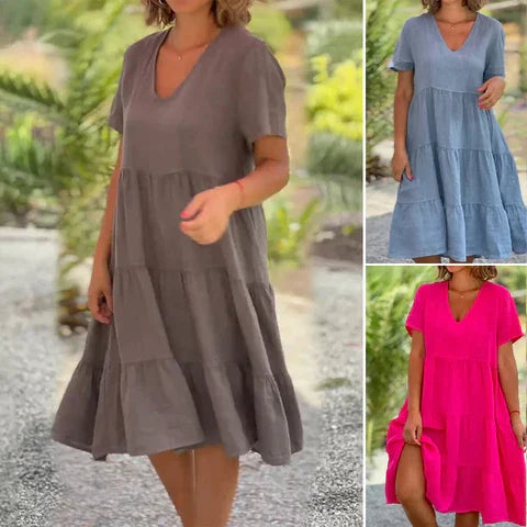 Rieke - Breathable Short Sleeve Midi Dress