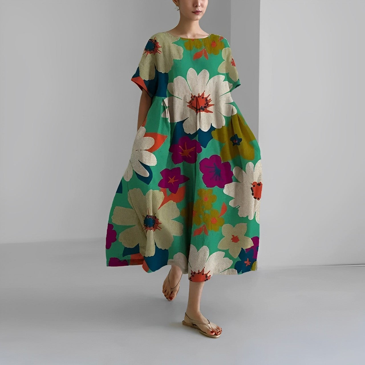 Rosa - Bohemian Floral Maxi Dress - Flowy Style LX-46