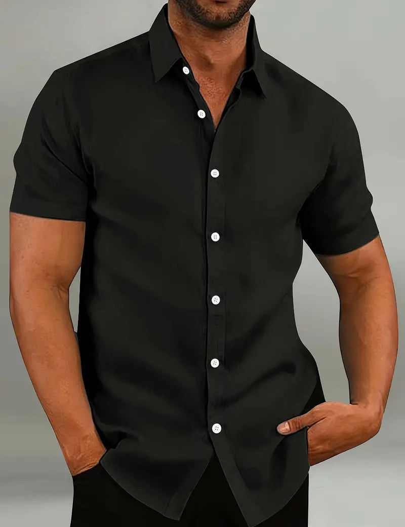 Fritz Short Sleeve Button-Up Shirt Black