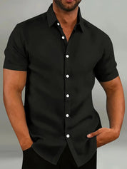 Fritz Short Sleeve Button-Up Shirt Black