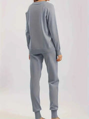 Neutral Knit Two Piece Set With Long Sleeves For Everyday - New Family Finds