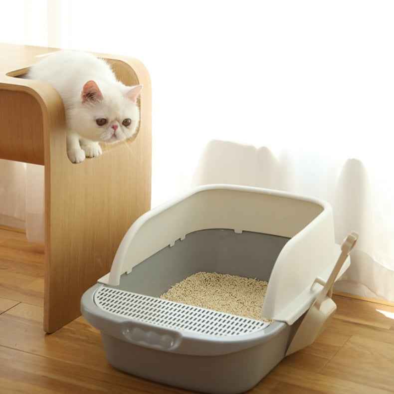 Semi-Enclosed Cat Litter Box - Deodorant Excrement Basin for Kittens and Adult Cats
