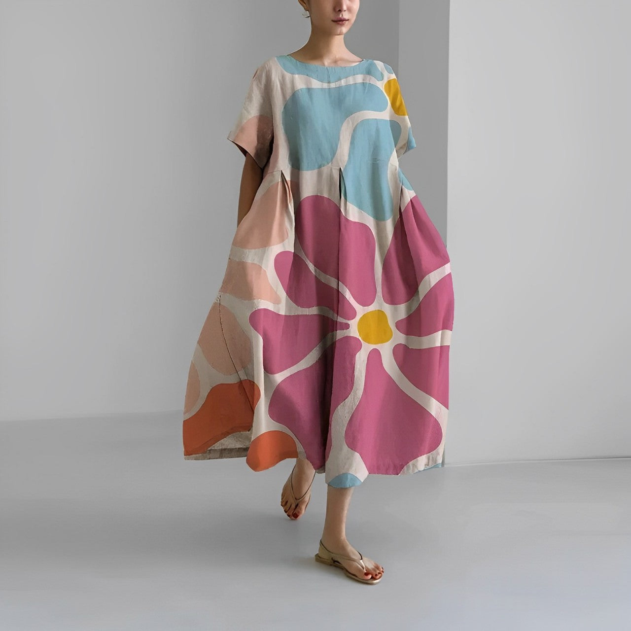 Rosa - Bohemian Floral Maxi Dress - Flowy Style LX-41