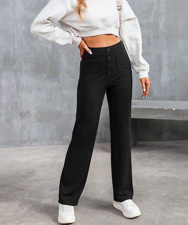 Vicky - Wide-Leg High-Waisted Trousers