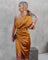 Amira Asymmetrical One-Sleeve Party Dress Orange