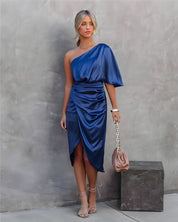 Amira Asymmetrical One-Sleeve Party Dress