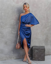 Amira Asymmetrical One-Sleeve Party Dress