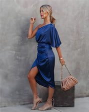 Amira Asymmetrical One-Sleeve Party Dress