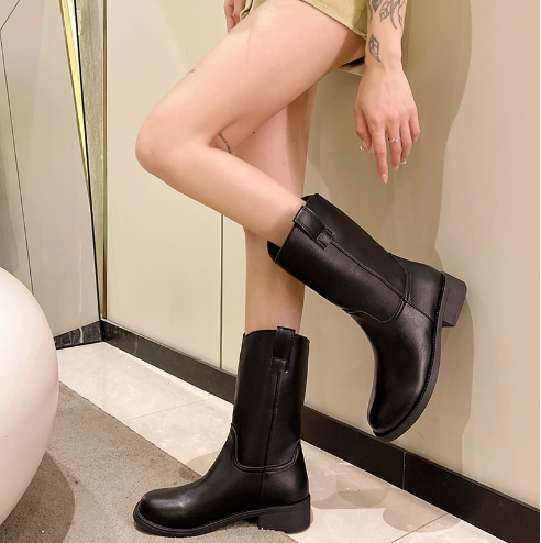 Susanne - Western Style Cowboy Boots Black