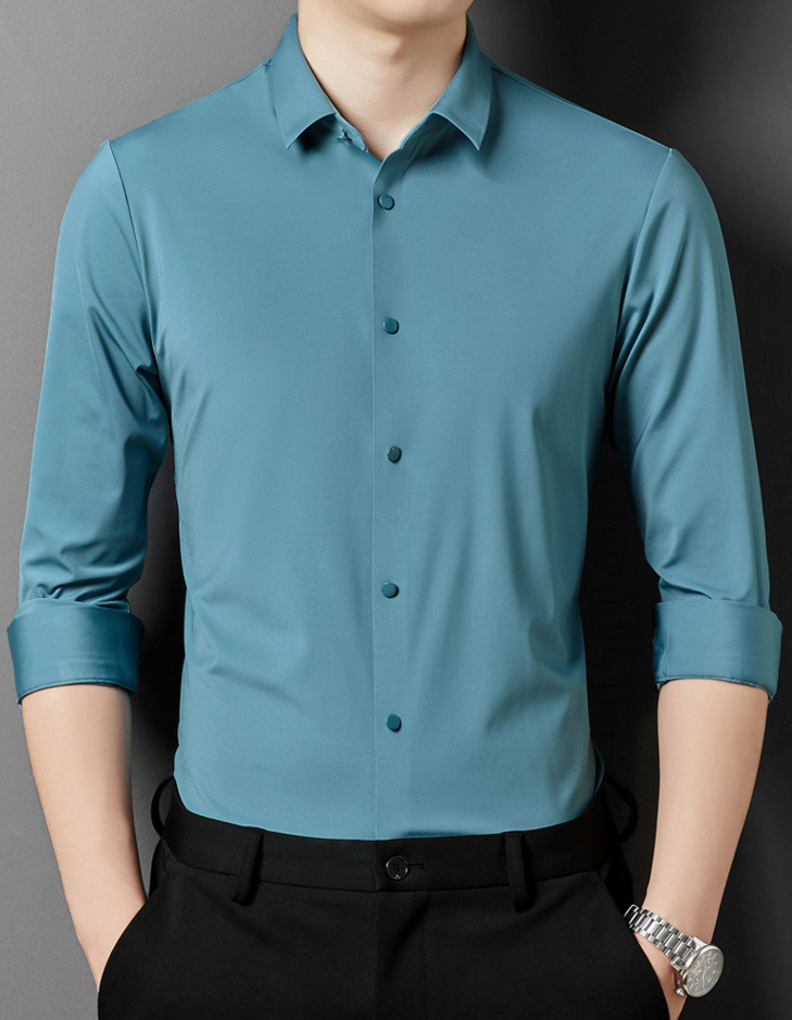 Alexander No-Wrinkle Stretch Shirt Navy Blue