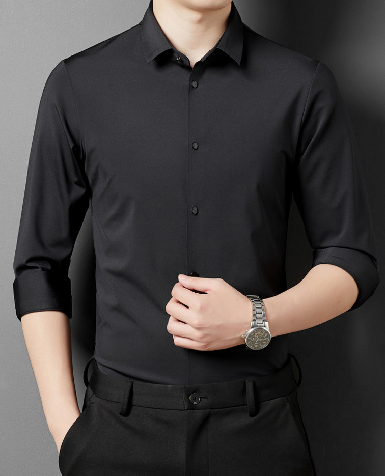 Alexander No-Wrinkle Stretch Shirt Black
