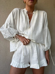 Romina Summer Two-Piece Set for Effortless Style and Comfort White