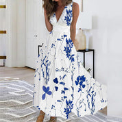 Romy Sleeveless Floral Dress Blue