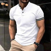 Jonas Polo Shirt Stand Up Collar Casual Athletic Wear White