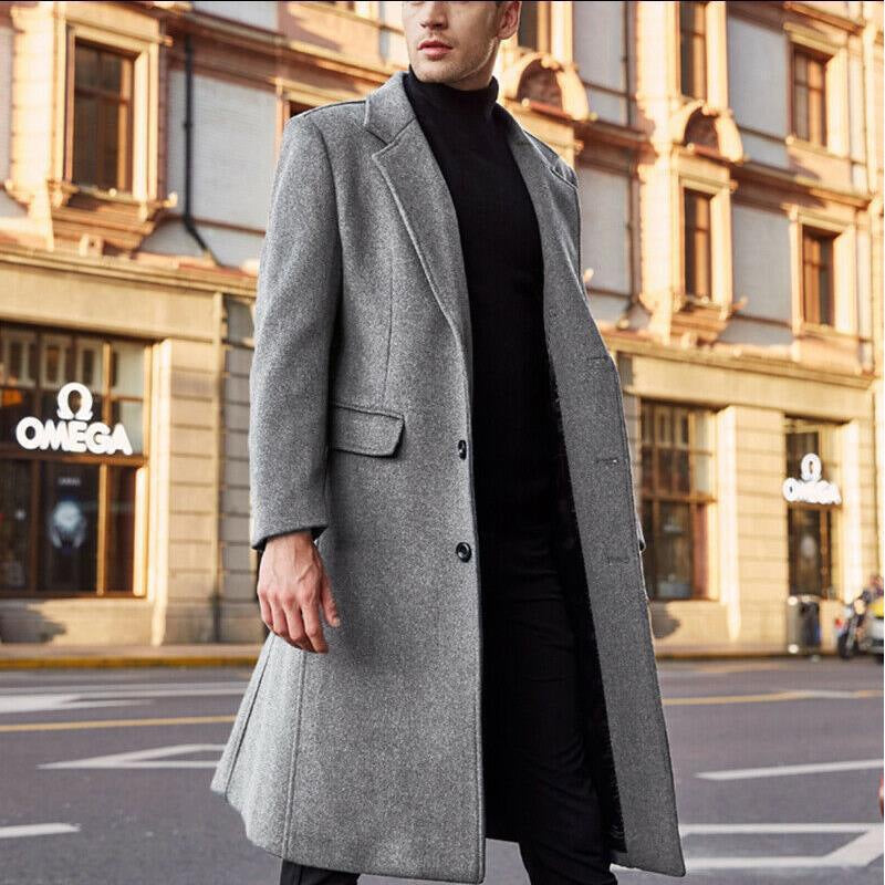 Jannik - Men's Wool Winter Overcoat Grey