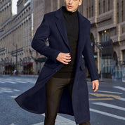 Jannik - Men's Wool Winter Overcoat Blue