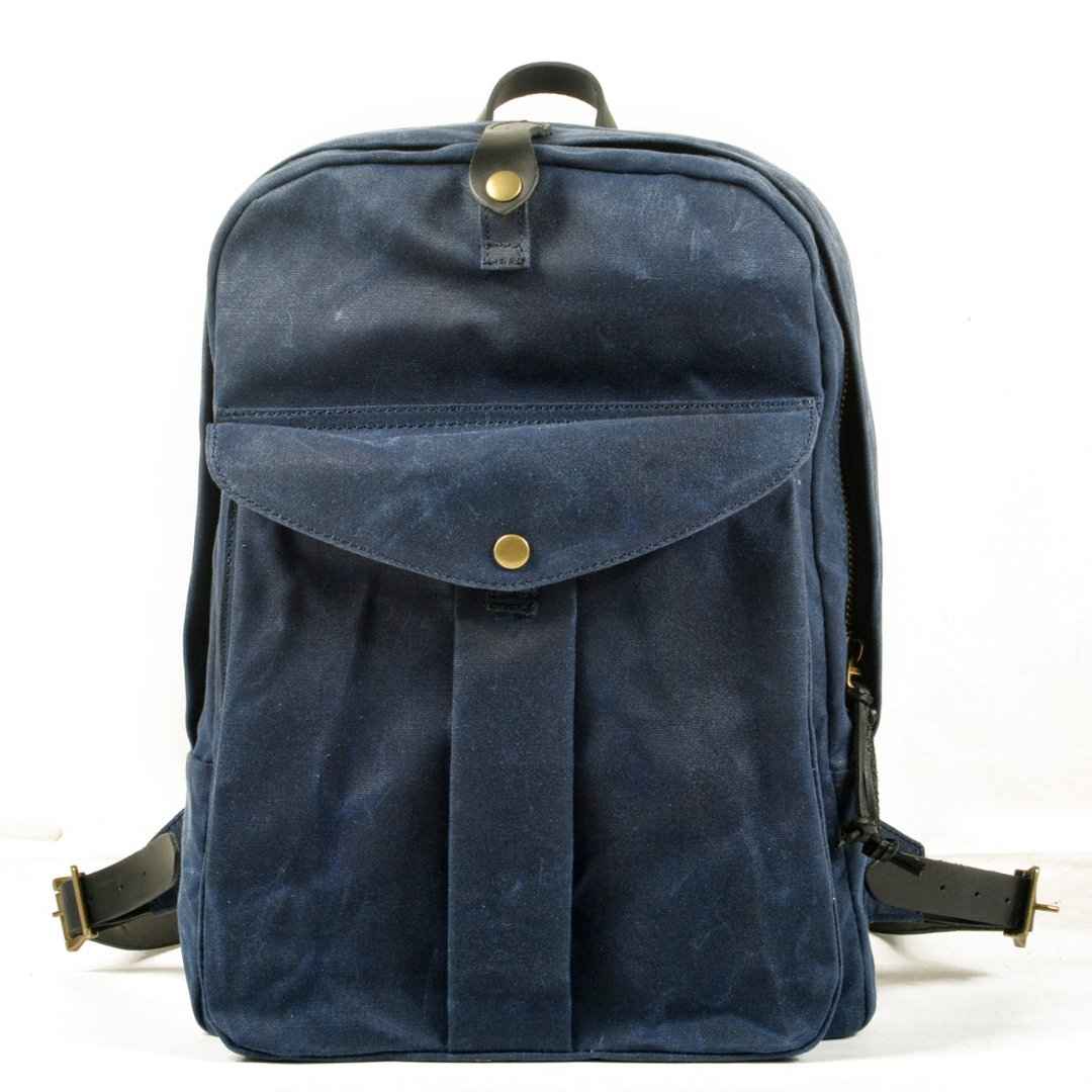 Phineas Canvas Backpack - Robust Vintage Style for Adventurers Blue One Size