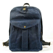 Phineas Canvas Backpack - Robust Vintage Style for Adventurers Blue One Size