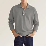 Elias Long Sleeve Polo Tee Grey